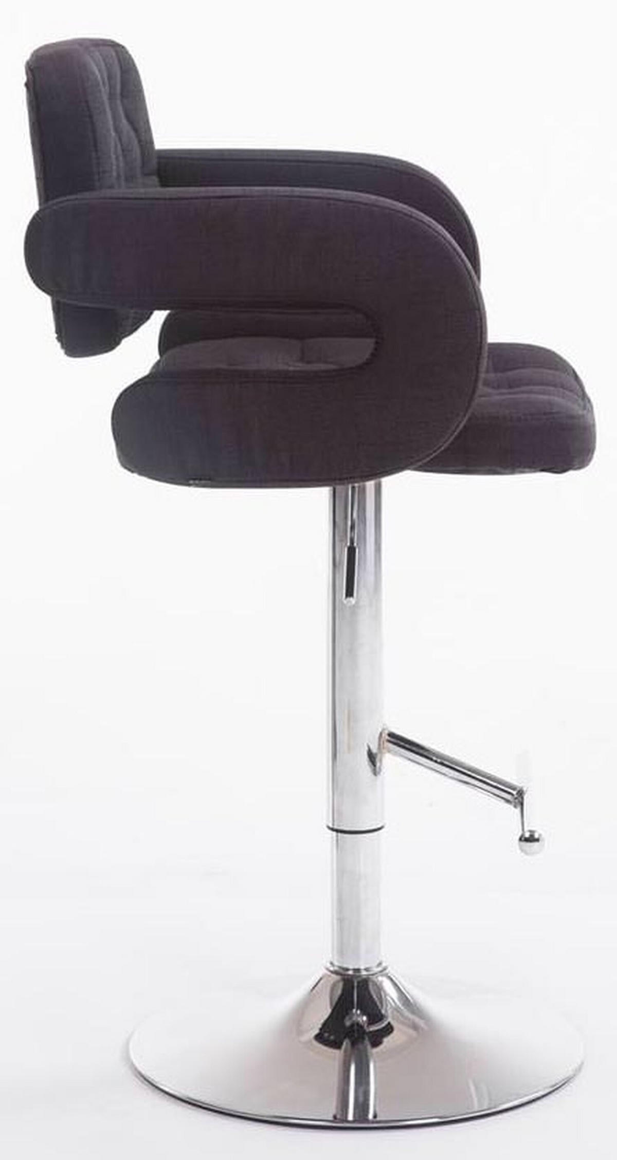 BARHOCKER Dubai, 2er Set, Gestell Metall in Chromoptik, Stoff schwarz, - Chromfarben/Schwarz, Textil/Metall (52/100/55cm) - TPFLiving