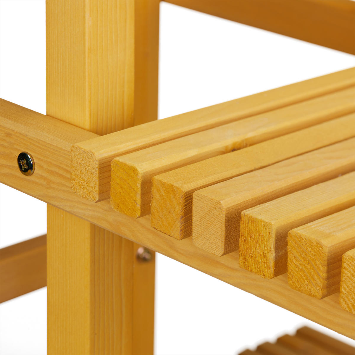 BLUMENTREPPE - Hellbraun, Holz (80/152.5/73cm) - Relaxdays