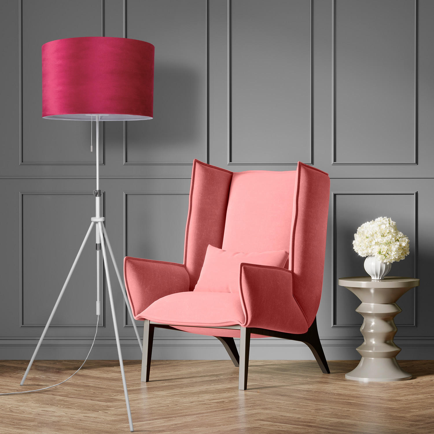 STEHLEUCHTE Naomi Fl - Rot, Metall (52.7/52.7/176.5cm) - Paco Home
