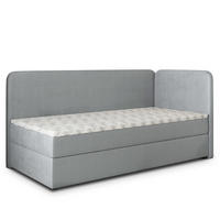 BOXBETT GINA 80x200 cm mit Matratze und Topper, H2+H3 - Hellgrau - Hellgrau, Holz (80/200cm) - MASSENO