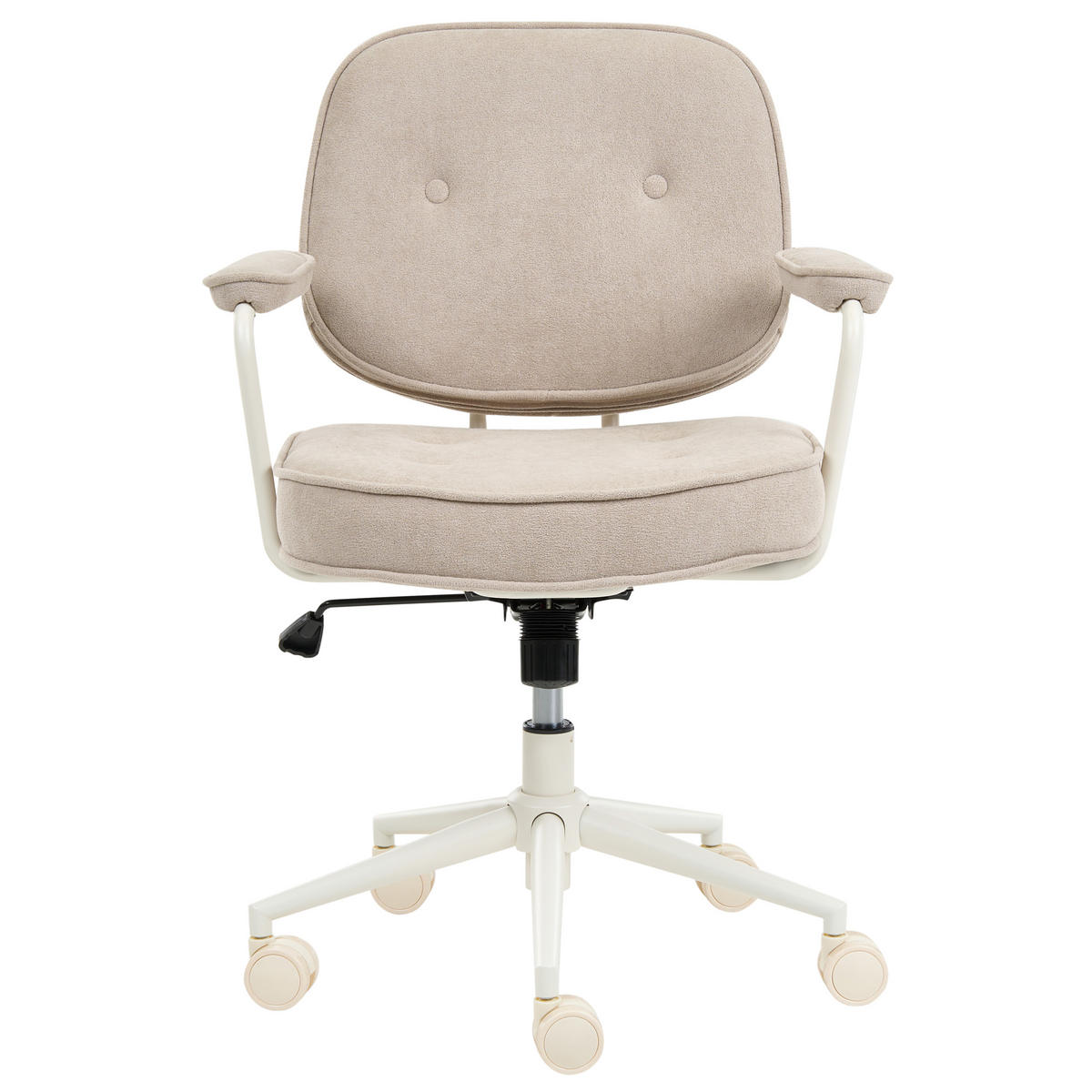 SCAUN DE BIROU bouclé bej deschis Paramus - bej, material plastic (60/81/65cm) - Beliani