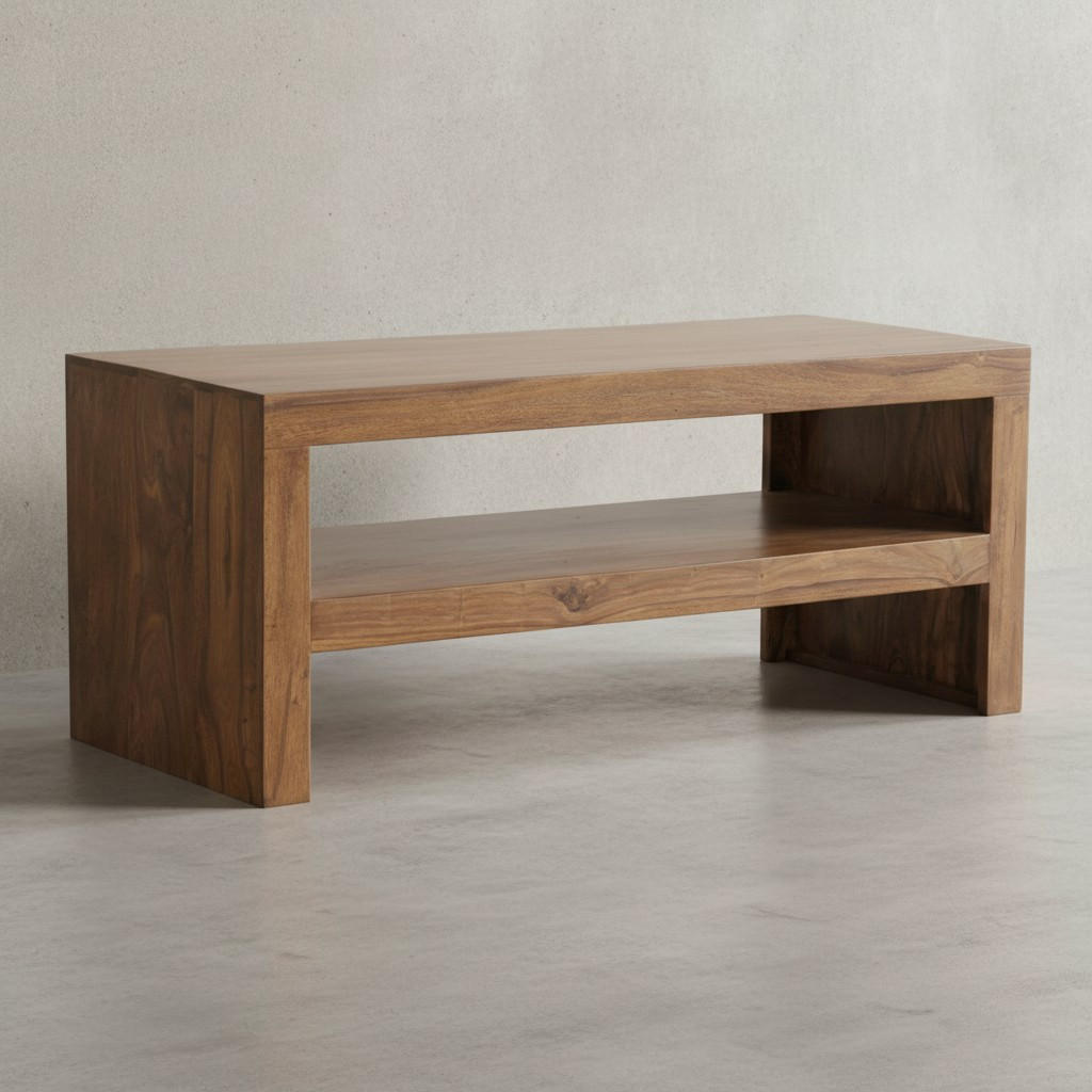 COUCHTISCH Sheesham Massivholz, Moderner Stil, 110x45x45 cm, Handgefertigt - Braun, Holz (45/110/45cm) - KADIMA DESIGN