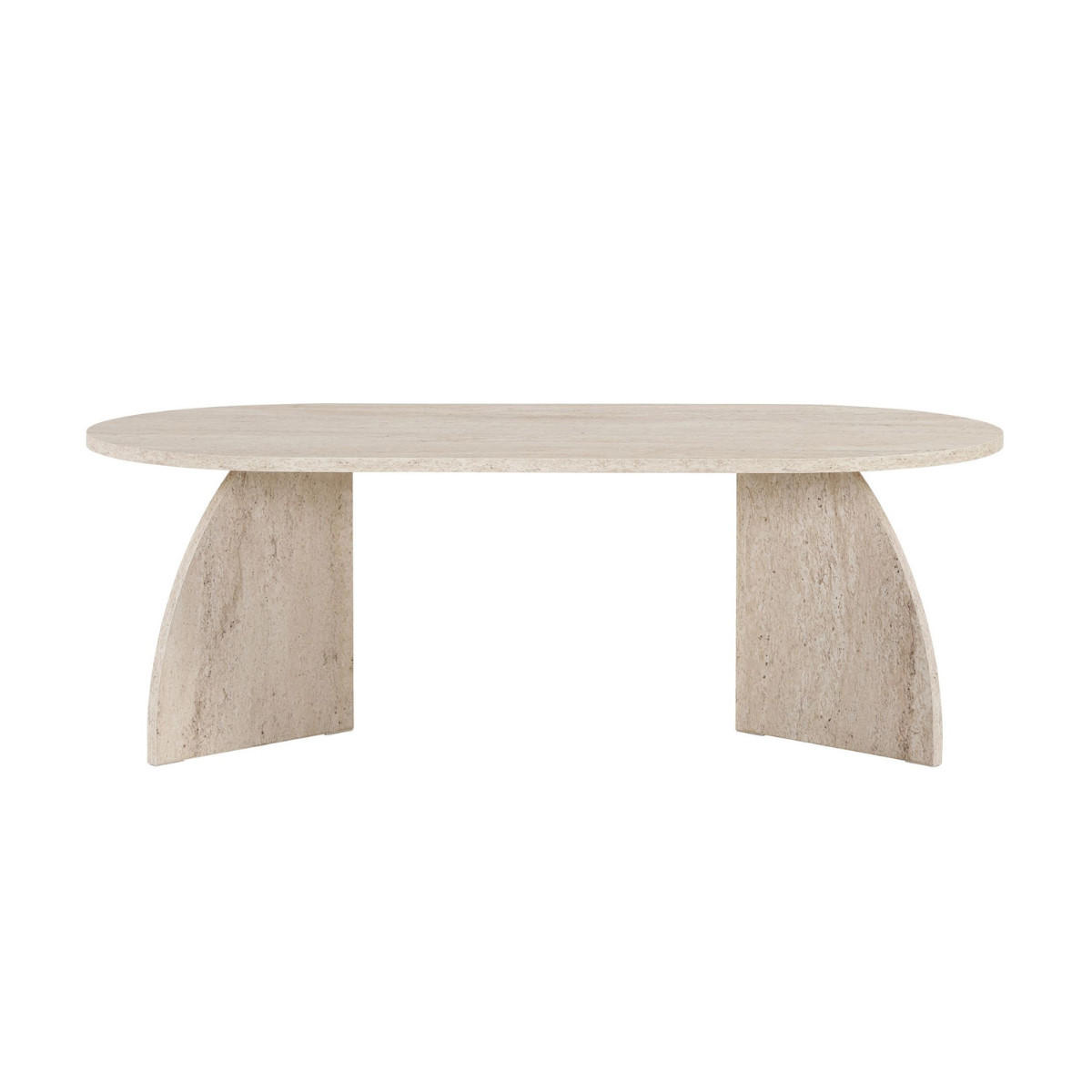 COUCHTISCH mit ovaler Tischplatte und geschwungenen Beinen 120/60/40 cm - Beige, Holzwerkstoff (6.8/60/40cm) - Calicosy