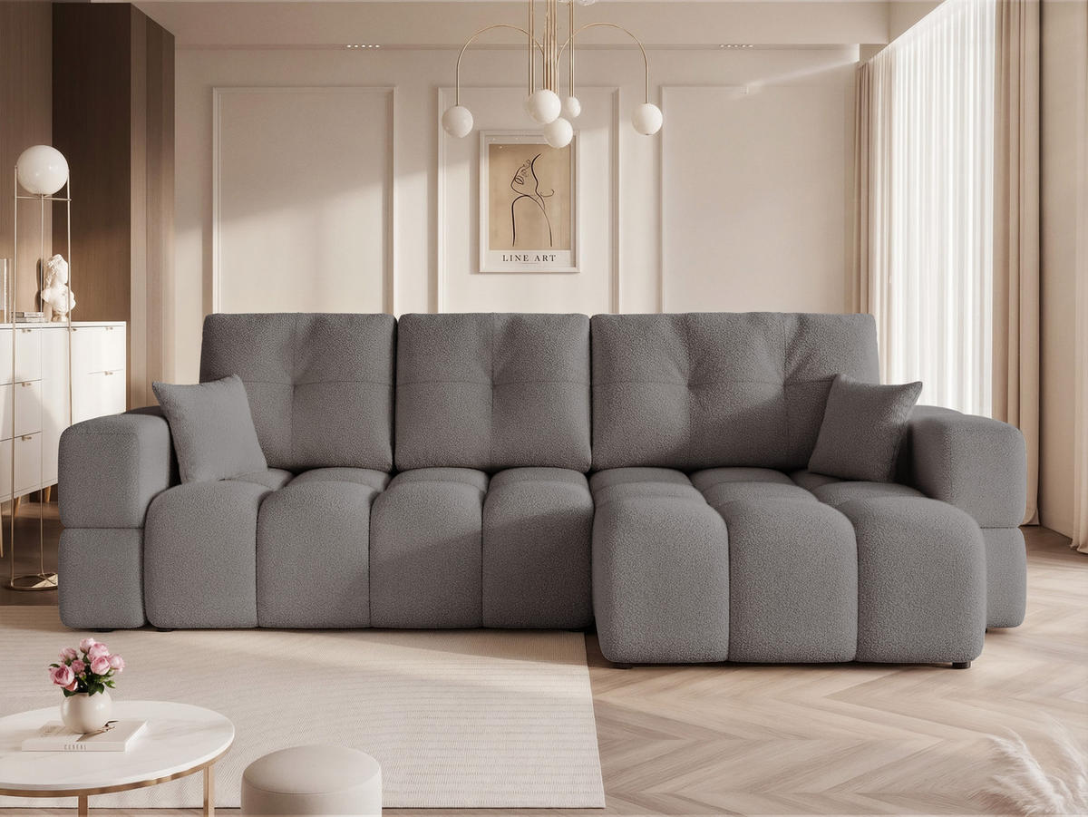 ECKSOFA BUENO mit Schlaffunktion und Bettkasten Dunkelgrau - Dunkelgrau, Holzwerkstoff/Kunststoff (280/148cm) - Idohome