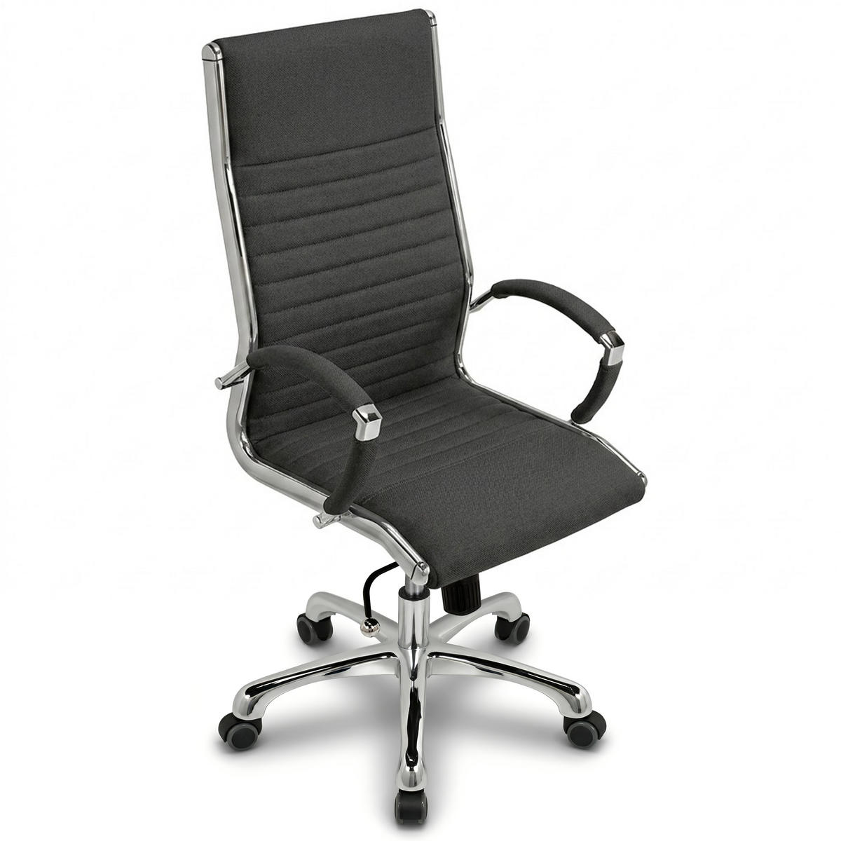 BÜROSTUHL Montreal Stoff Anthrazit – ergonomisch, 150 kg belastbar, Sitzhöhe 52-64cm - Anthrazit, Textil/Metall (60/121/60cm) - Versee