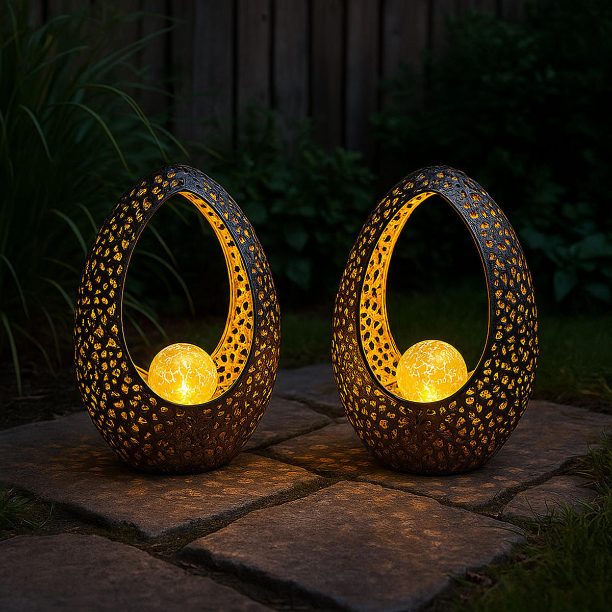 LED AUSSENLEUCHTE Bronze Oval - Bronzefarben, Glas (21.5/9.5/27.5cm) - Globo Lighting