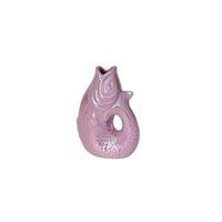 VASE Monsieur Carafon XS, Fisch-Form, Steingut, Rainbow Violett, 13 cm - Lila, Keramik (14cm) - Gift Company