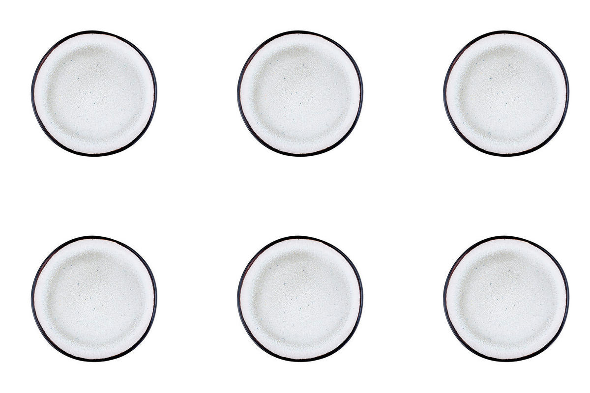 TELLER Iris Ø16cm - 6er-Set - Elfenbeinweiß - Weiß, Keramik (16cm) - Björn