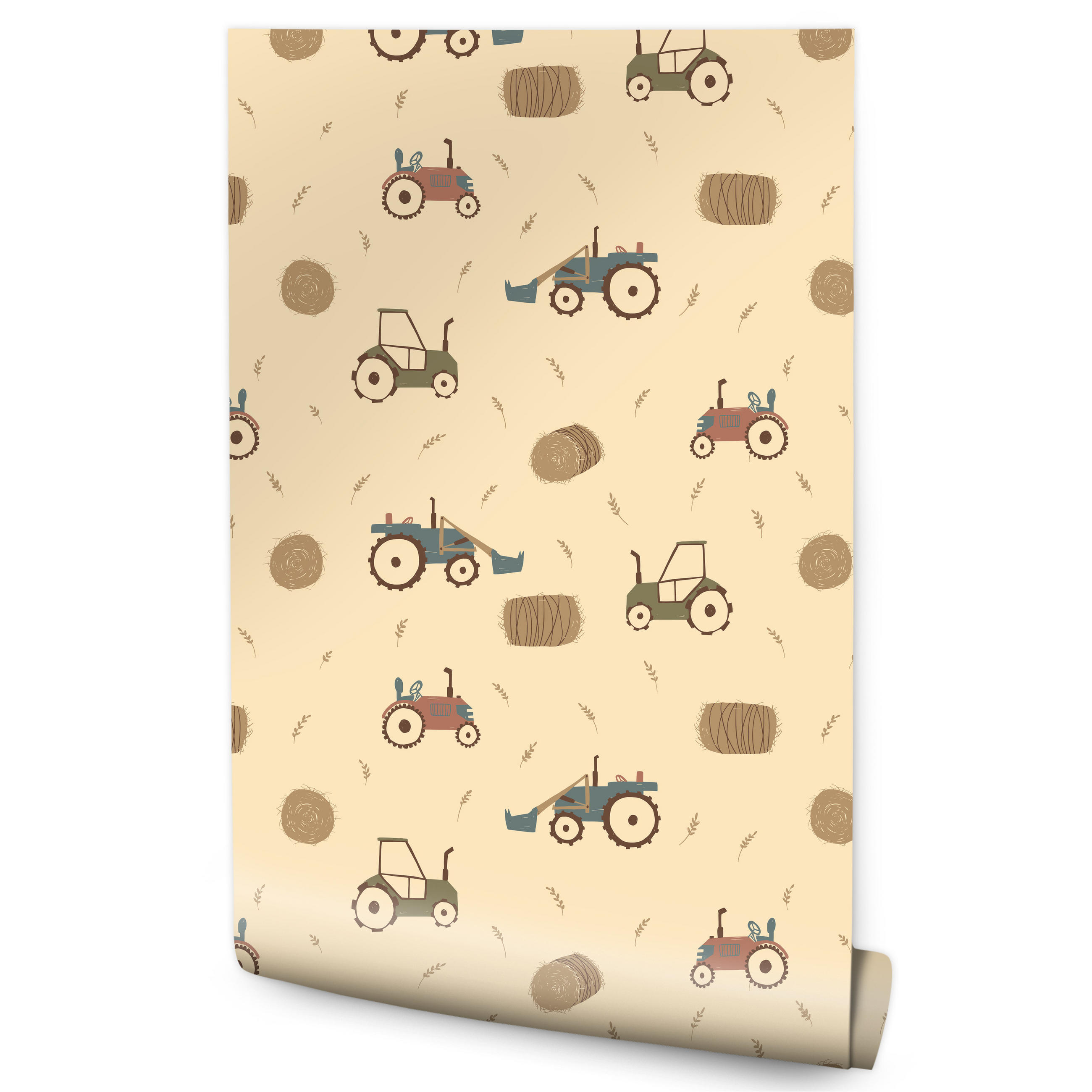 VLIESTAPETE Traktoren und Landmaschinen – Braun, Beige – 50x1000 cm - Beige/Braun, Papier (50/1000cm) - Muralo