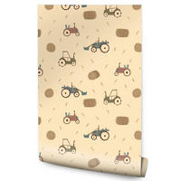 VLIESTAPETE Traktoren und Landmaschinen – Braun, Beige – 50x1000 cm - Beige/Braun, Papier (50/1000cm) - Muralo