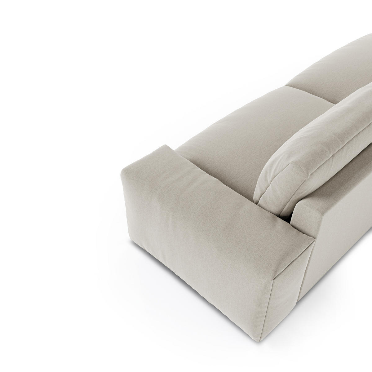 SOFA 3-SITZER Rastergewebe mit weichem Griff Beige 220cm - Beige, Textil (220/47/120cm) - Sia Home