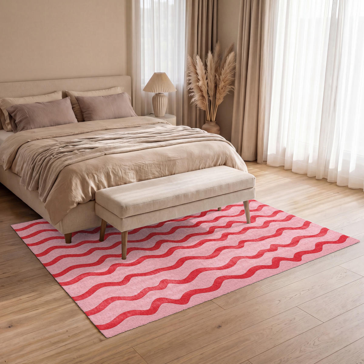 TEPPICH - Verspielt - Muster - Rot - 200x140 cm - Rot, Kunststoff/Textil (200/0.4cm) - OnlyWow