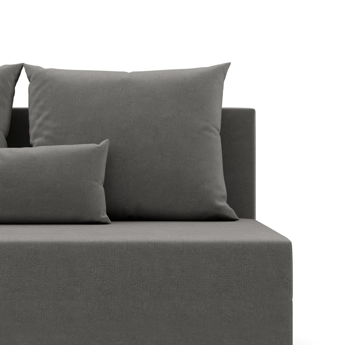 SOFA 3-SITZER MIT SCHLAFFUNKTION FERMO Grau - Grau, Textil (92/95/191cm) - Mebligo