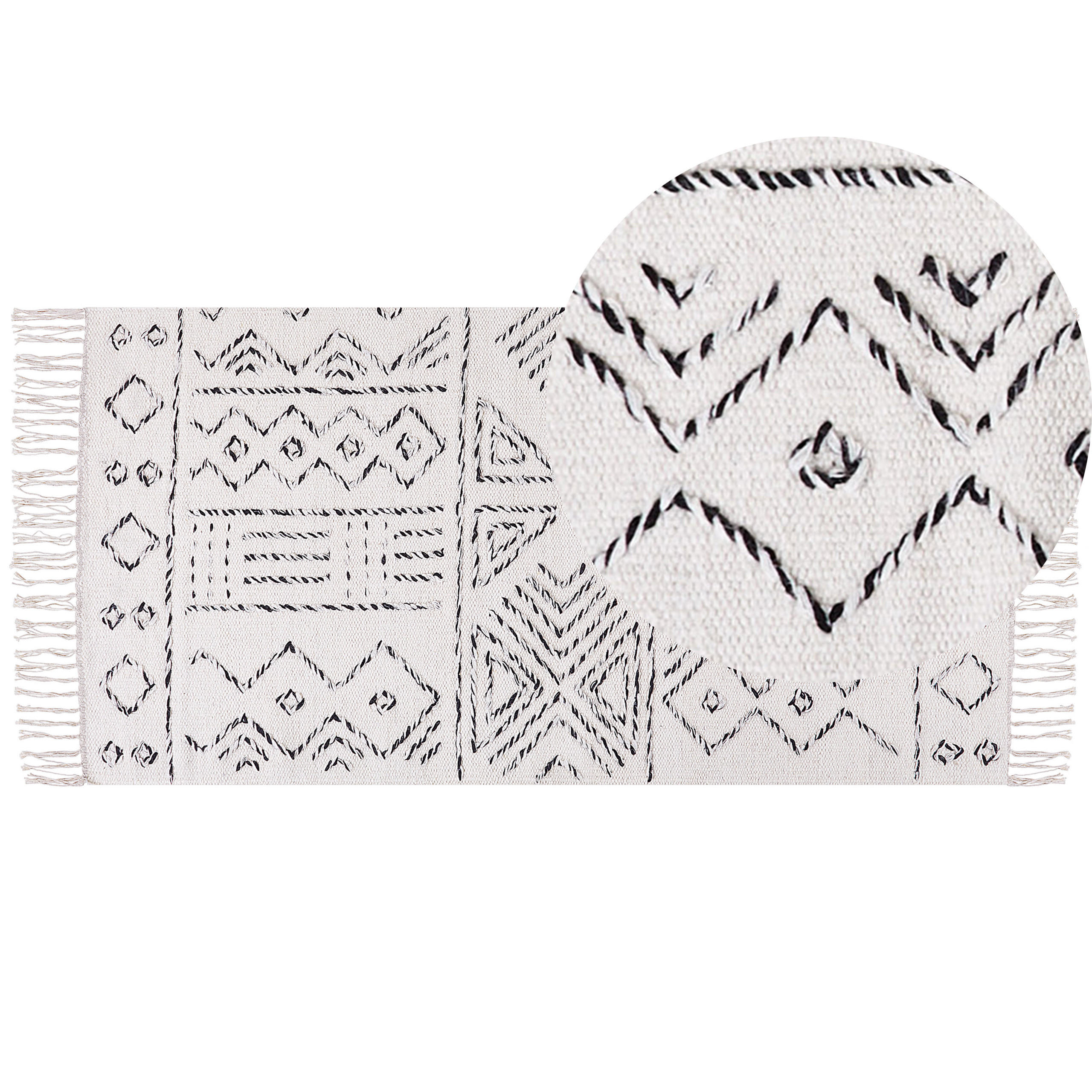 KURZFLOR-TEPPICH Alkent 150/80 cm - Weiß, Textil (80/150cm) - Beliani