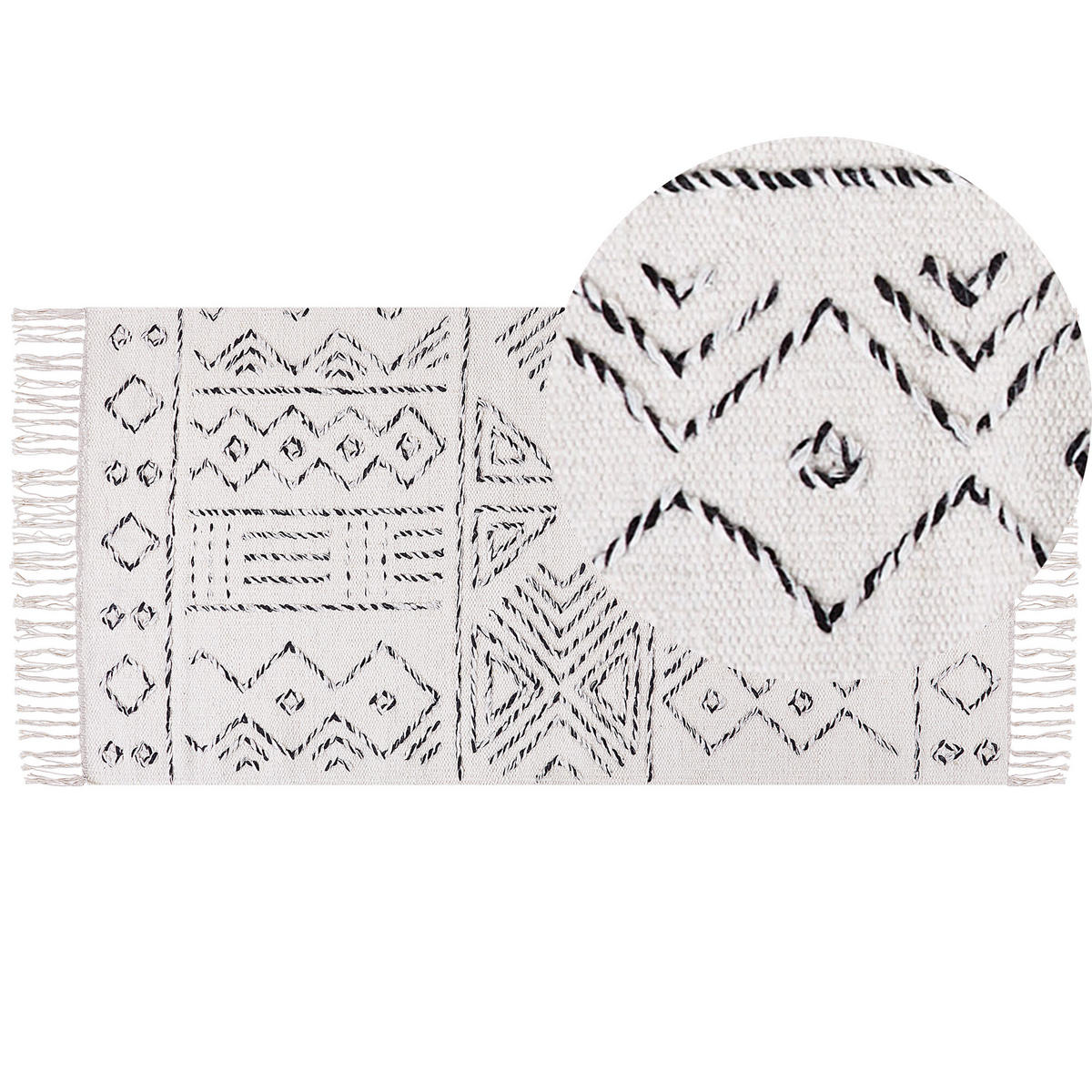 KURZFLOR-TEPPICH Alkent 150/80 cm - Weiß, Textil (80/150cm) - Beliani