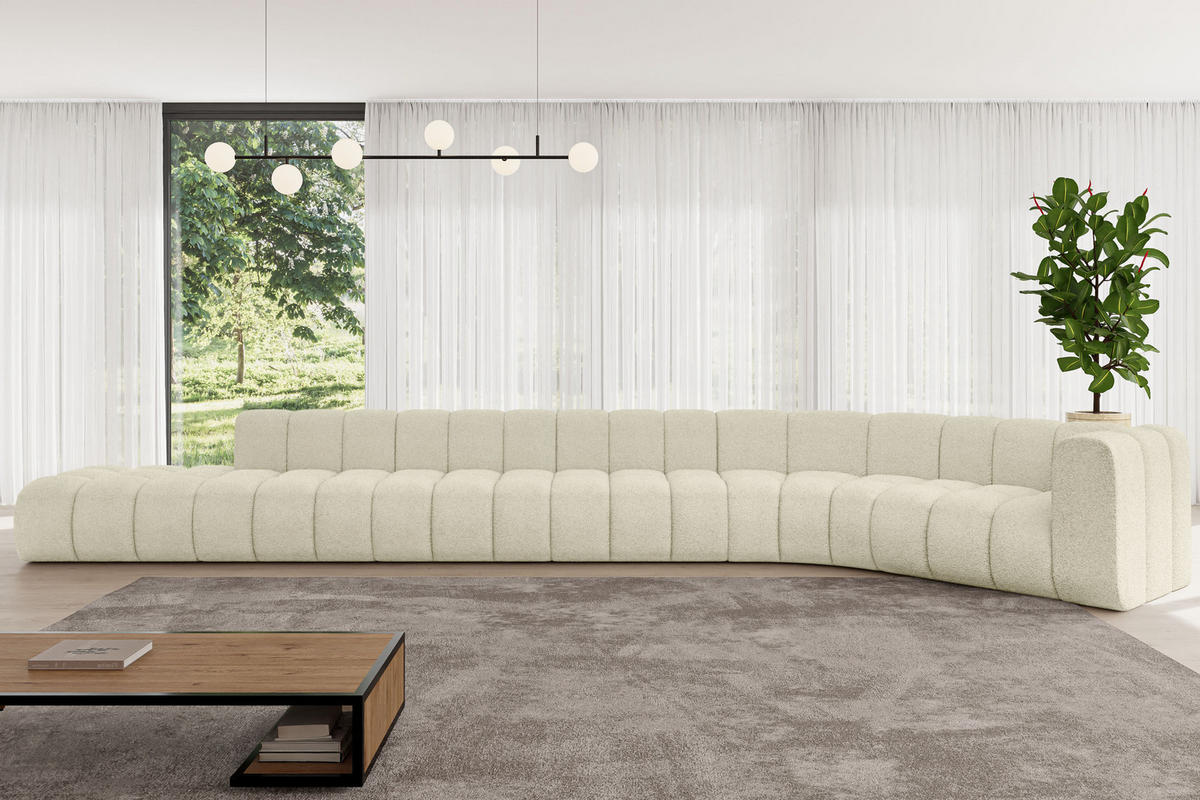 ECKSOFA modulares Sofa Tilmo-L3 - 581x194x70 cm Beige - Beige, Holzwerkstoff/Textil (581/194cm) - ALTDECOR
