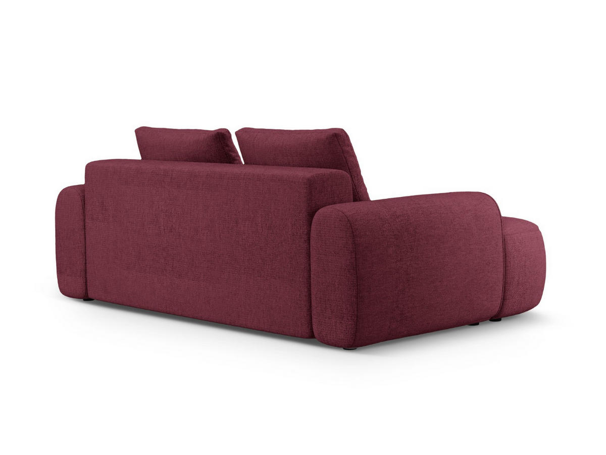 SOFA Linz aus strukturiertem Stoff burgundfarben 3 Sitzplätze - Bordeaux, Textil (100/84/200cm) - Cosmopolitan Design