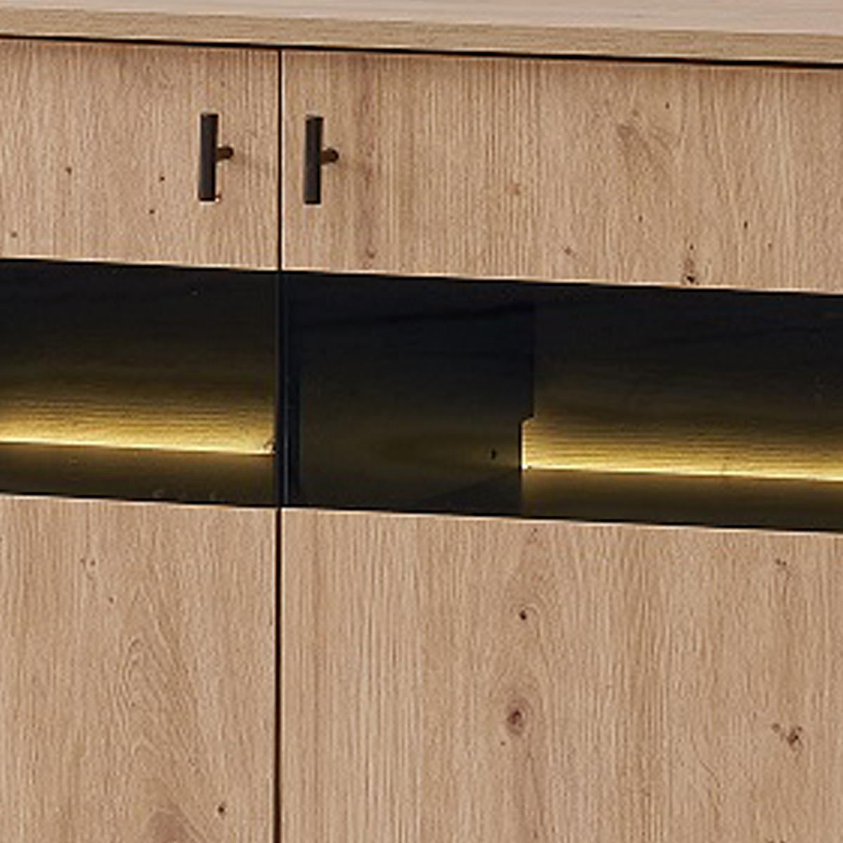 SIDEBOARD Schwarz 140/78/41 cm - Schwarz, Holzwerkstoff/Metall (78/41/140cm) - Urban Meuble