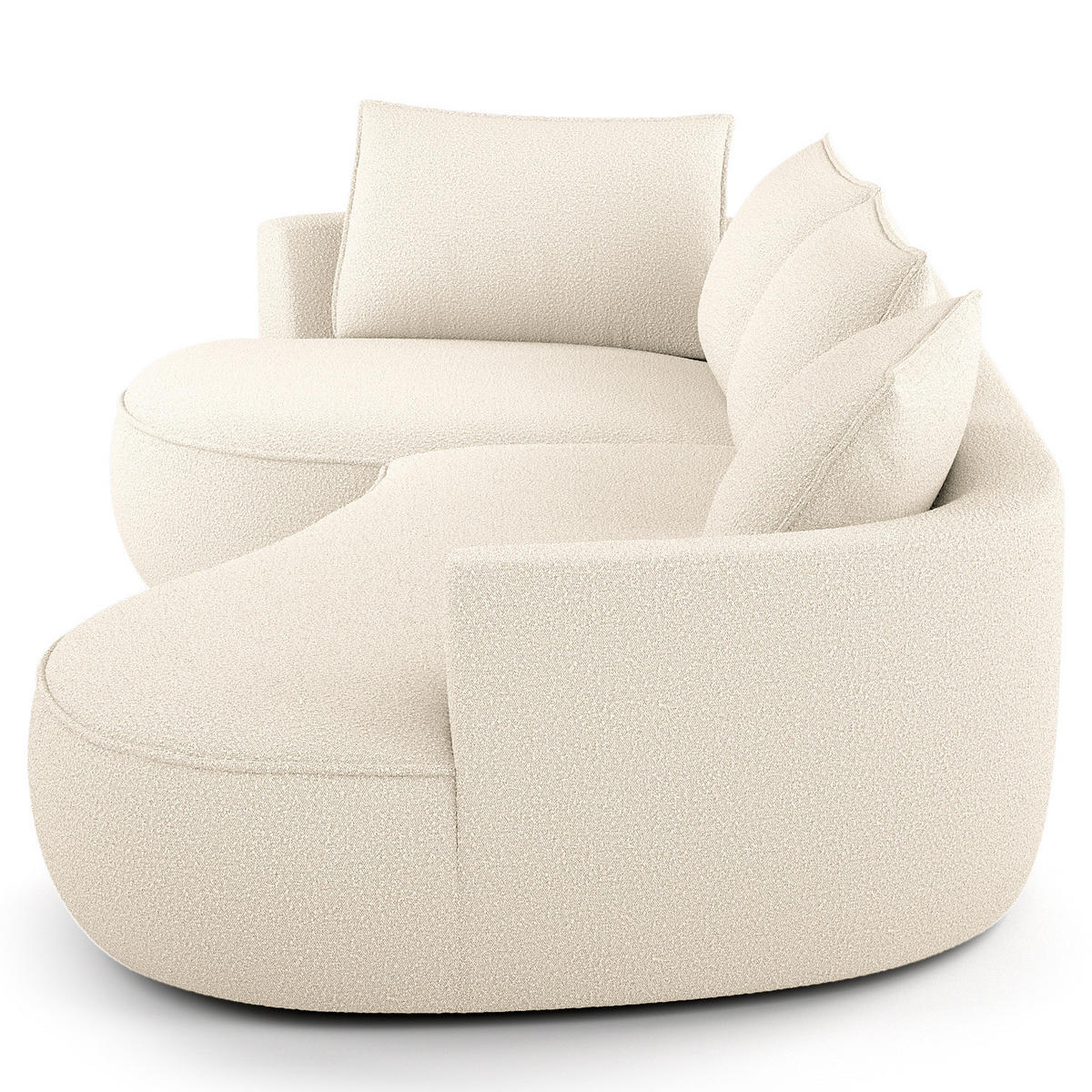 BIGSOFA - Creme/Schwarz, Kunststoff/Textil (322/82/154cm) - home24