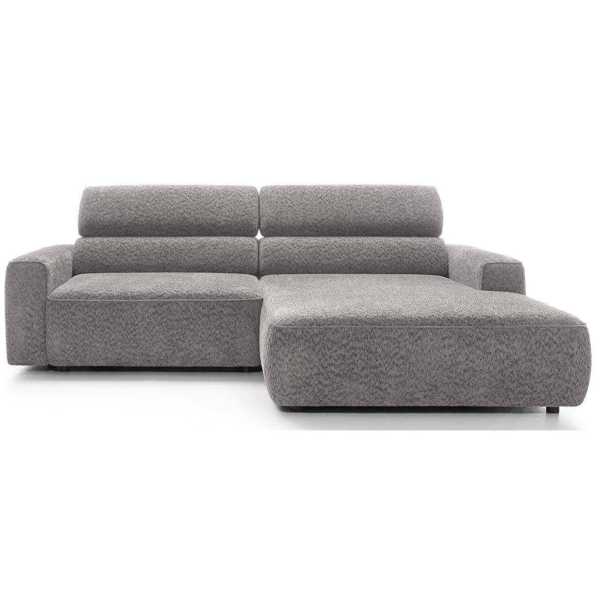 ROHOVÁ pohovka Fando s elektricky výsuvným sedákem, světle šedý ženil - černá/světle šedá, textil/plast (182/252cm) - Selsey