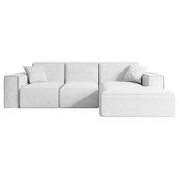 ECKSOFA Ottomane Rechts SERRA-L - 266x165x73 cm Weiß Bouclé - Schwarz/Weiß, Holzwerkstoff/Kunststoff (266/165cm) - ALTDECOR