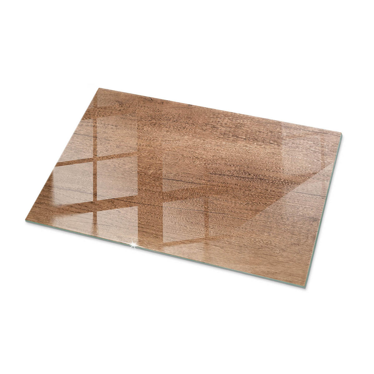 TISCHPLATTE 100x70 cm Holzoptik Natur - Hellbraun/Braun, Glas (100/70/0.4cm) - TULUP