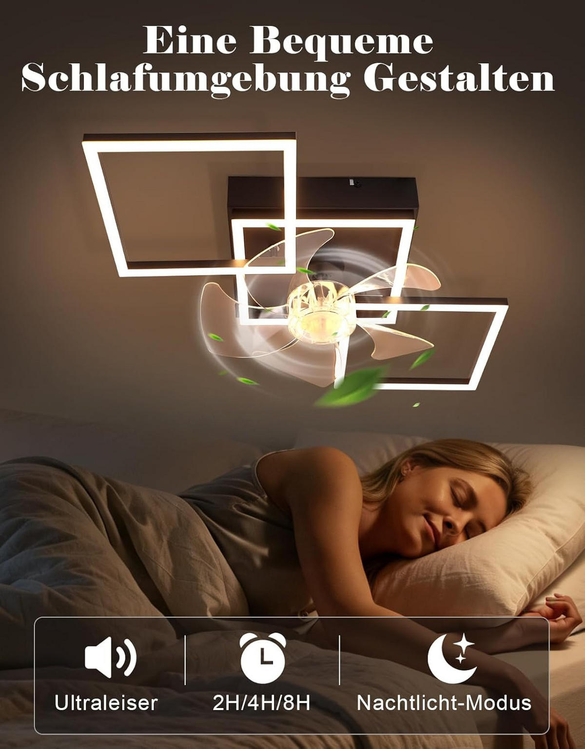 LED stropní ventilátor 31/68/14 cm - černá, kov (68/31/14cm) - Nettlife