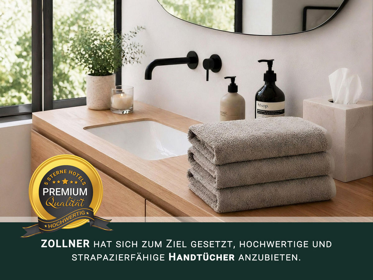 HANDTÜCHER, 10er-Set, 50x100 cm, 100% Baumwolle, Grau - Taupe, Textil (50/100cm) - Zollner