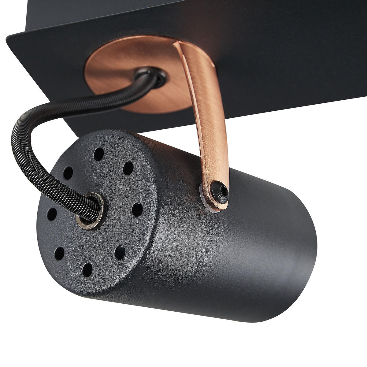 DECKENLEUCHTE Klip 44x7x12 cm - Schwarz, Metall (7/44/12cm) - Beliani