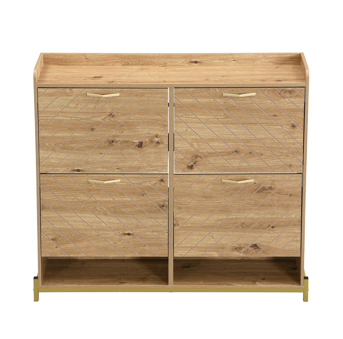 SCHUHSCHRANK 108,5/100/24 cm Holzfarbe aus MDF mit Klappfunktion - Naturfarben, Holzwerkstoff (108.5/100/24cm) - OKMYHOME