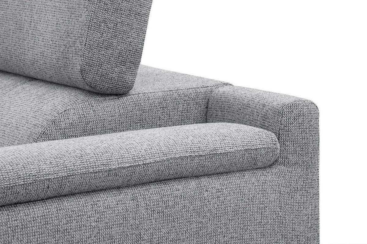 ECKSOFA FIERO 5-Sitzer, silberfarben - Silberfarben/Schwarz, Holzwerkstoff/Textil (158/269cm) - Courtois Laville