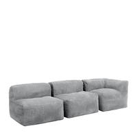 SITZSACK-SOFA 3-tlg. ZEN: Ecksessel, 2 Sessel - Grau, Textil (550/68/100cm) - icon