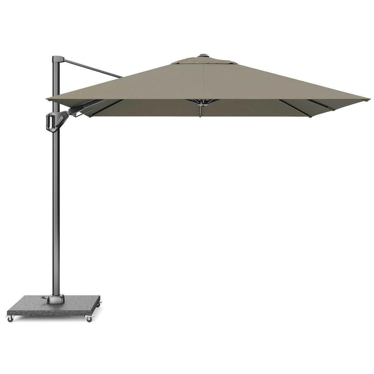 AMPELSCHIRM quadratisch 2.7 x 2.7 m Voyager T² Basic 360° kippbar taupe/anthrazit - Taupe, Metall (270/270cm) - Platinum