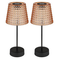 LED AUSSENLEUCHTE Kristalloptik Schwarz 2er Set - Schwarz, Kunststoff (12.5/12.5/29cm) - Globo Lighting