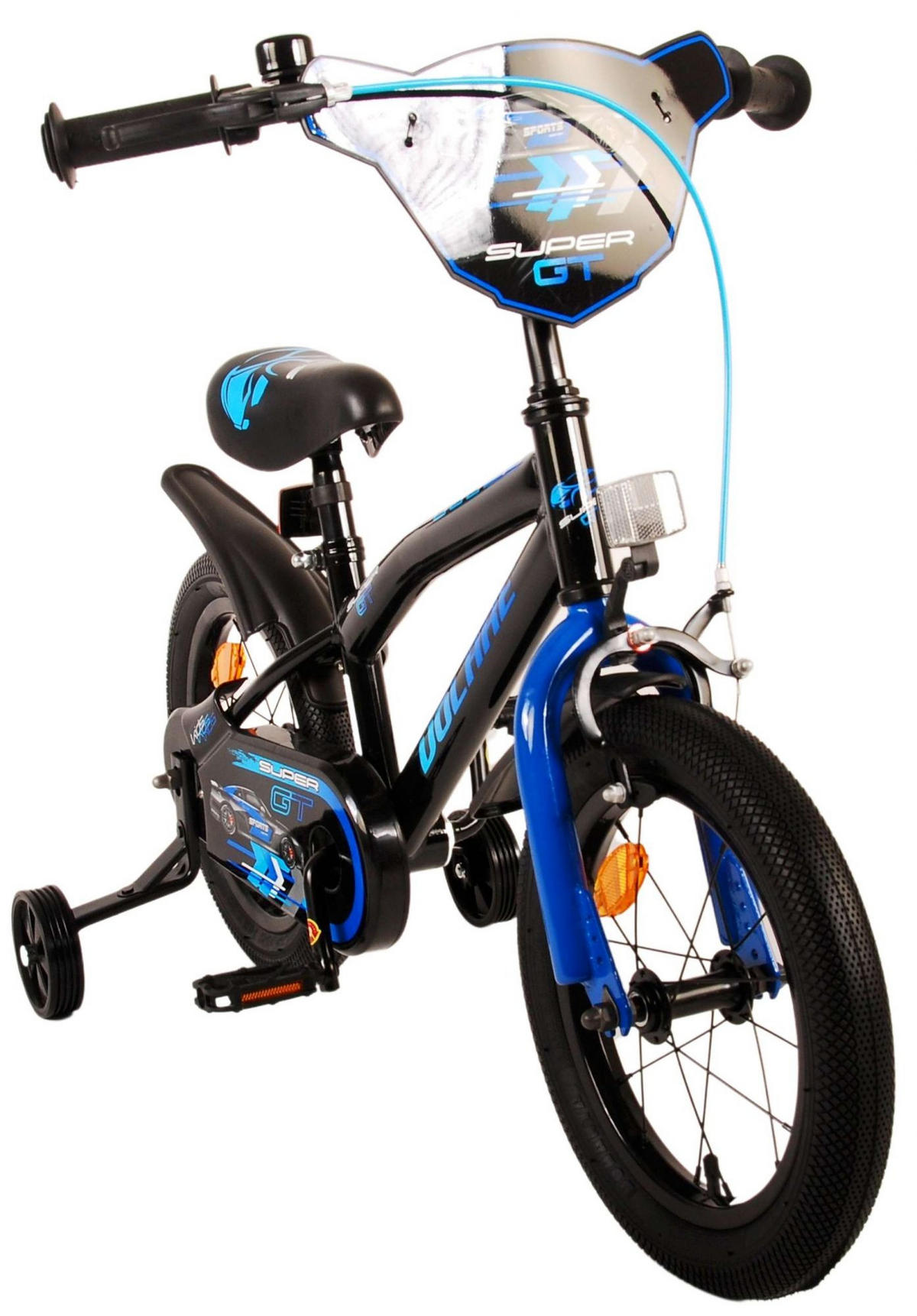 KINDERFAHRRAD Super GT - Jungen - 14 Zoll - Rücktritt + Handbremse - Blau - Blau/Schwarz, Metall (45cm) - TPFSports