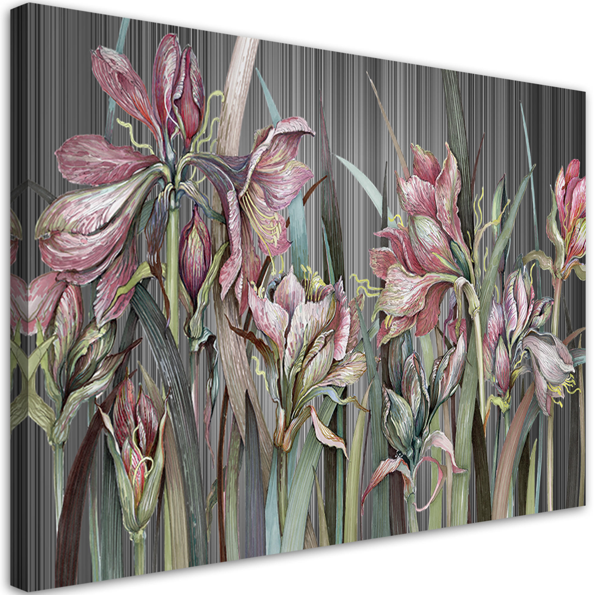 WANDBILD iris blumen - Grau, Textil (60/40cm) - Feeby