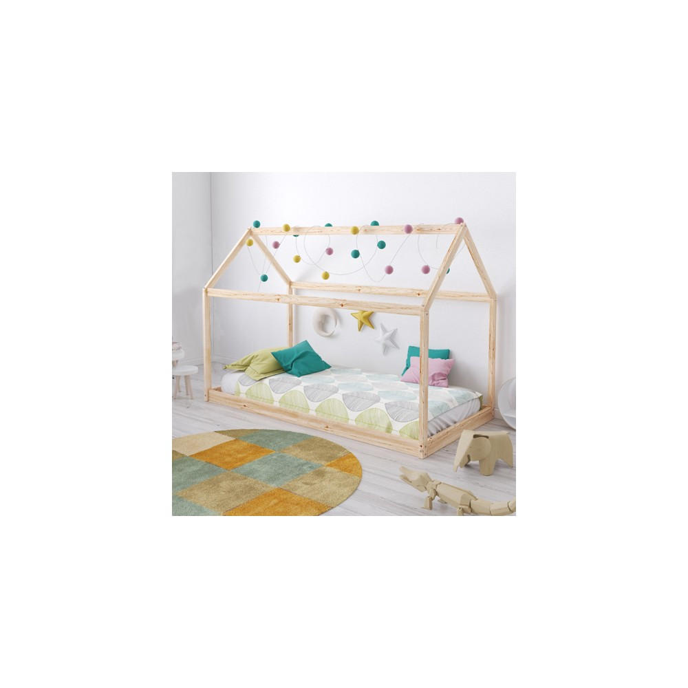 HAUSBETT PANDA mit Lattenrost / Kinderbett 70x140 cm - Naturholz - Naturfarben, Holz (70/140cm) - Weber Industries