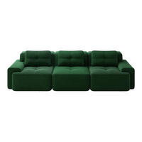 3-SITZER SOFA cord montagefrei & extratiefer sitz - Grün, Textil (293/69/104cm) - Urban Meuble