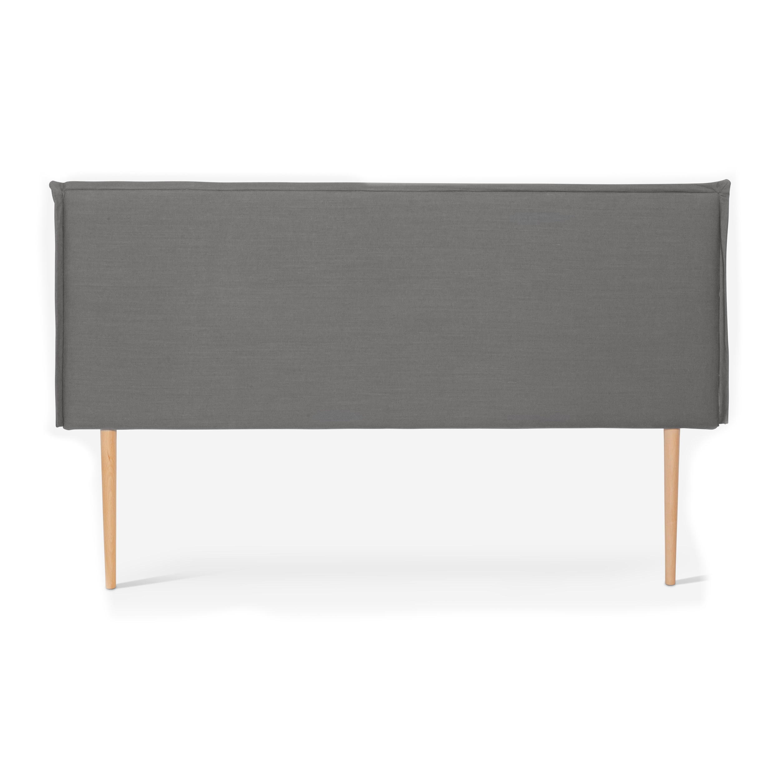 KOPFTEIL Gepolstertes aus 100% Leinenstoff Grau 145/100/8 cm EDMOND - Grau, Textil (145/100/8cm) - RNT By Really Nice Things