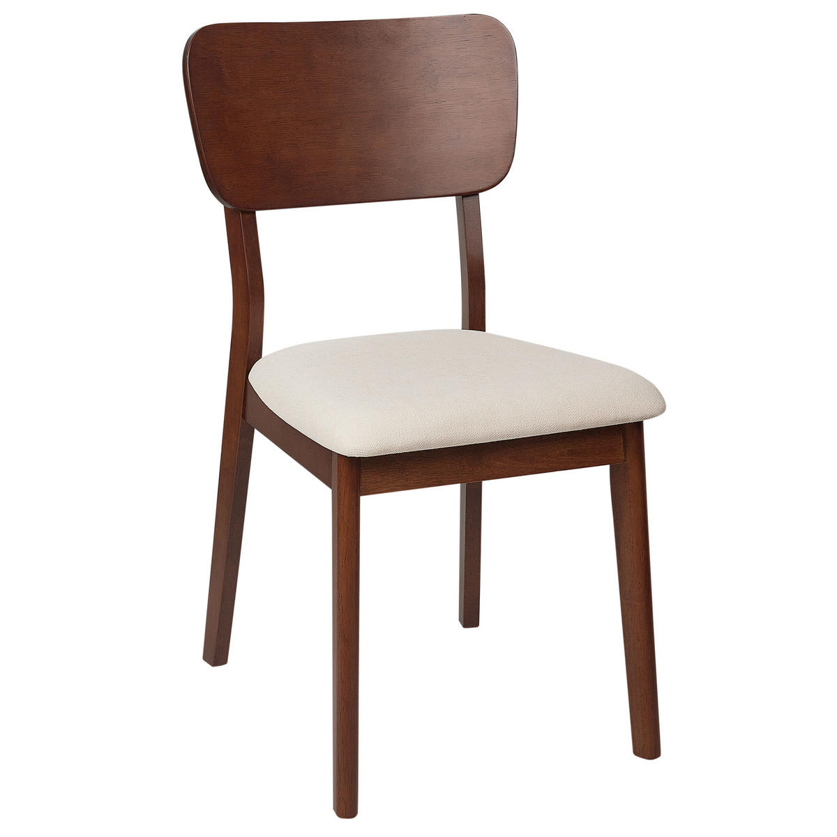 ESSZIMMERSTUHL 2er-Set Dunkler Holzfarbton Minier - Dunkelbraun/Beige, Holz (46/85/51cm) - Beliani