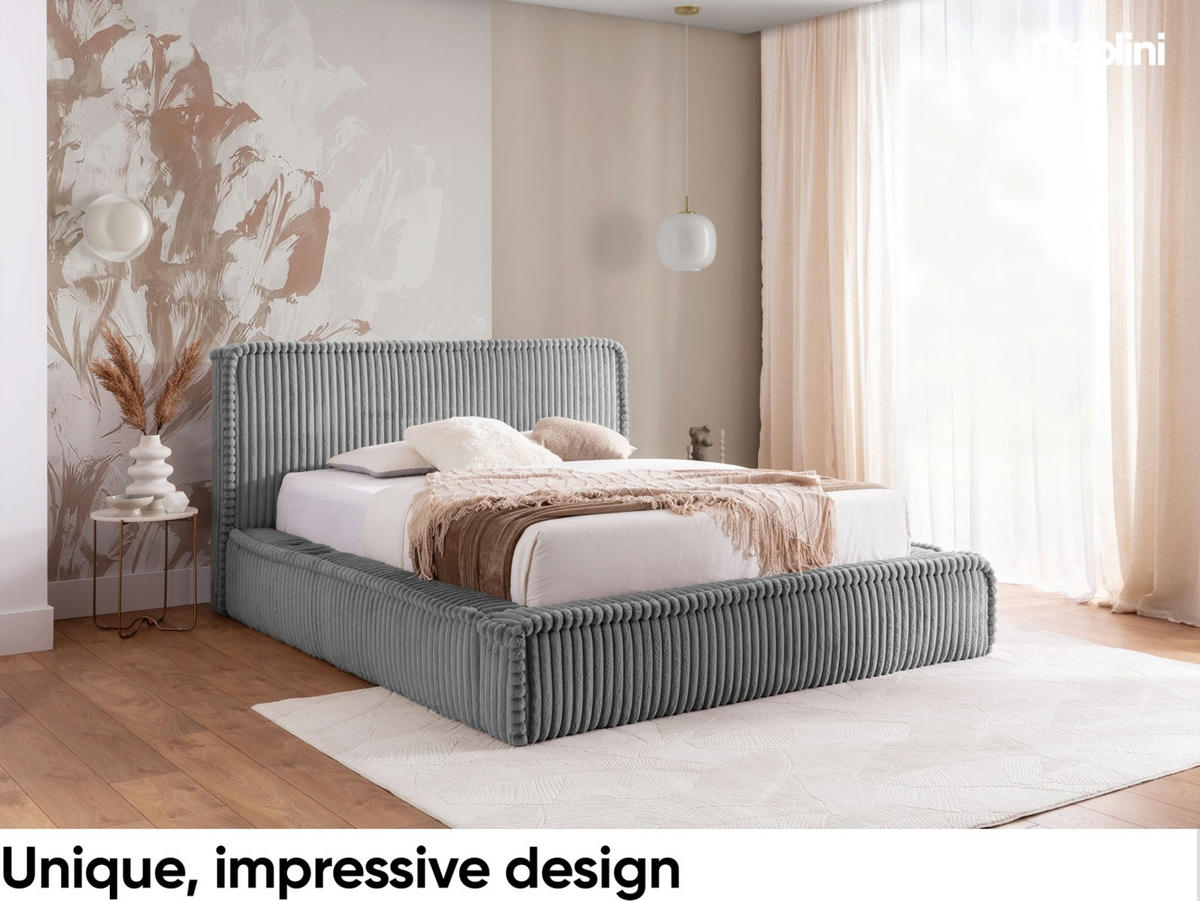 POLSTERBETT MESUT - Grau, Textil (120/200cm) - Meblini