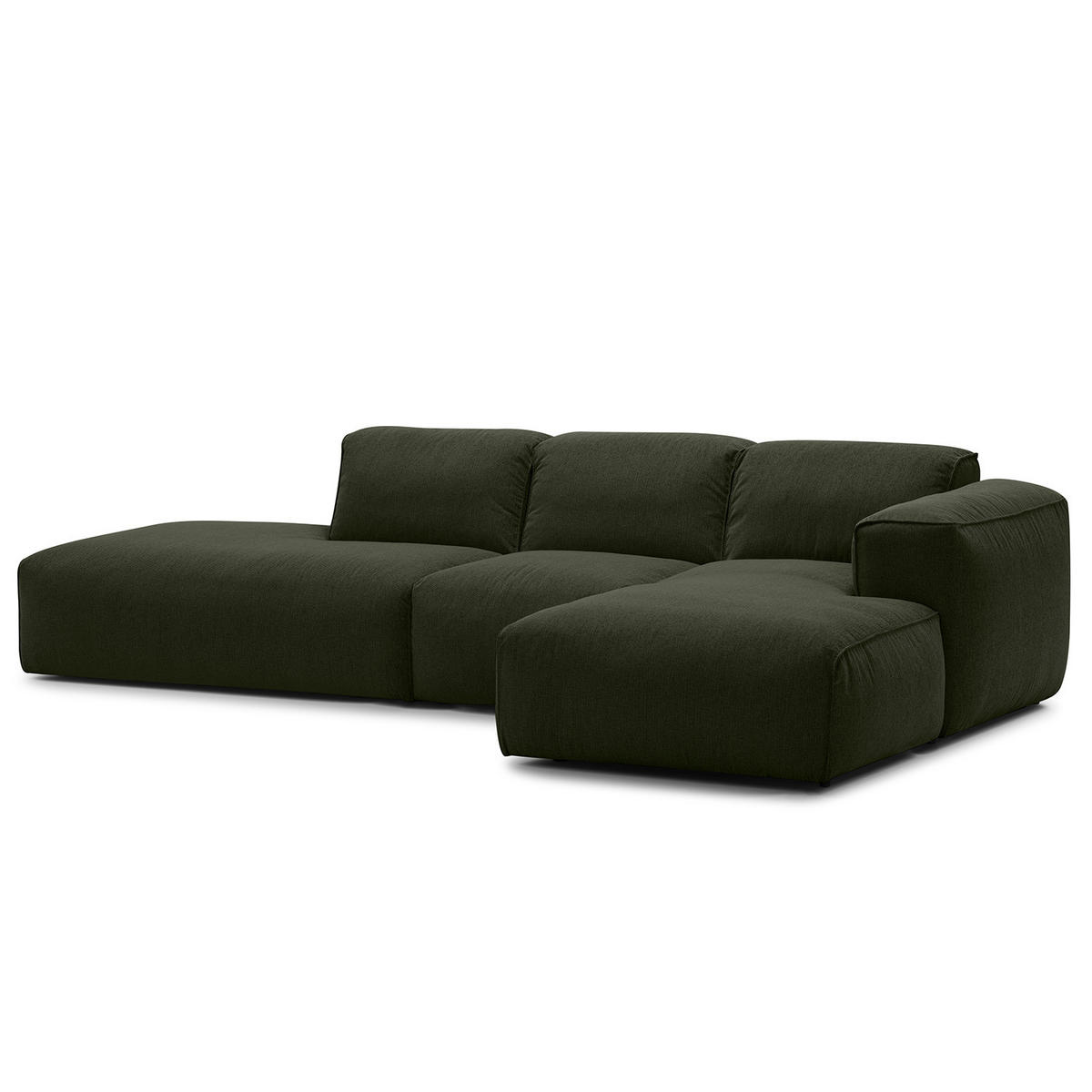 ECKSOFA mit Chaiselongue - Schwarz/Grau, Kunststoff/Textil (290/173cm) - home24