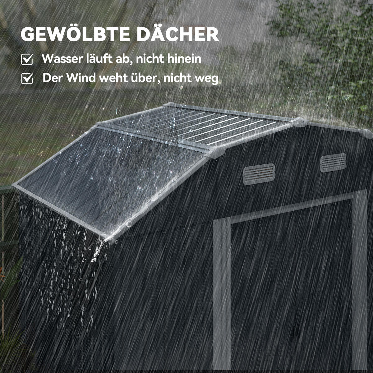 GERÄTEHAUS aus Stahl, 2,7 m² Geräteschuppen mit UV-Schutz, Dunkelgrau - Dunkelgrau, Metall (132/198.5/238cm) - Outsunny