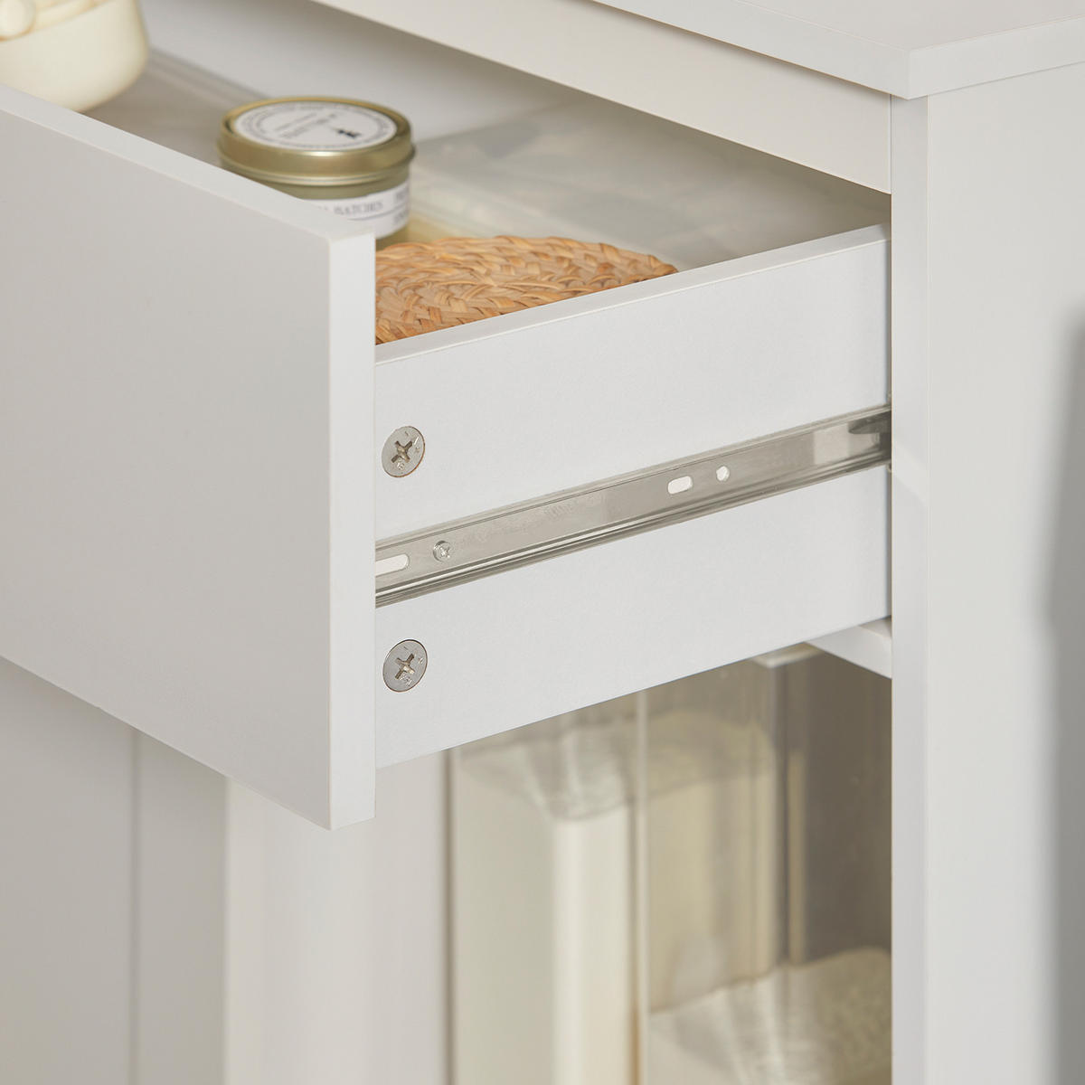 WÄSCHESCHRANK Weiß - Weiß, Holzwerkstoff (66/95/37cm) - SoBuy