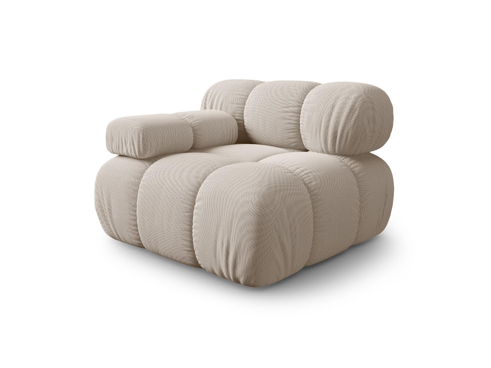 MODUL links Bellis aus 3D-Stoff leichtes beige - Creme, Textil (94/70/94cm) - Micadoni