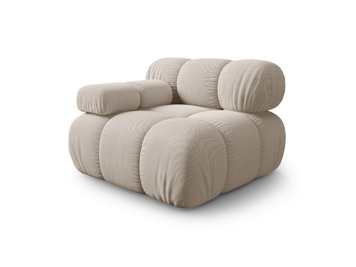 MODUL links Bellis aus 3D-Stoff leichtes beige - Creme, Textil (94/70/94cm) - Micadoni
