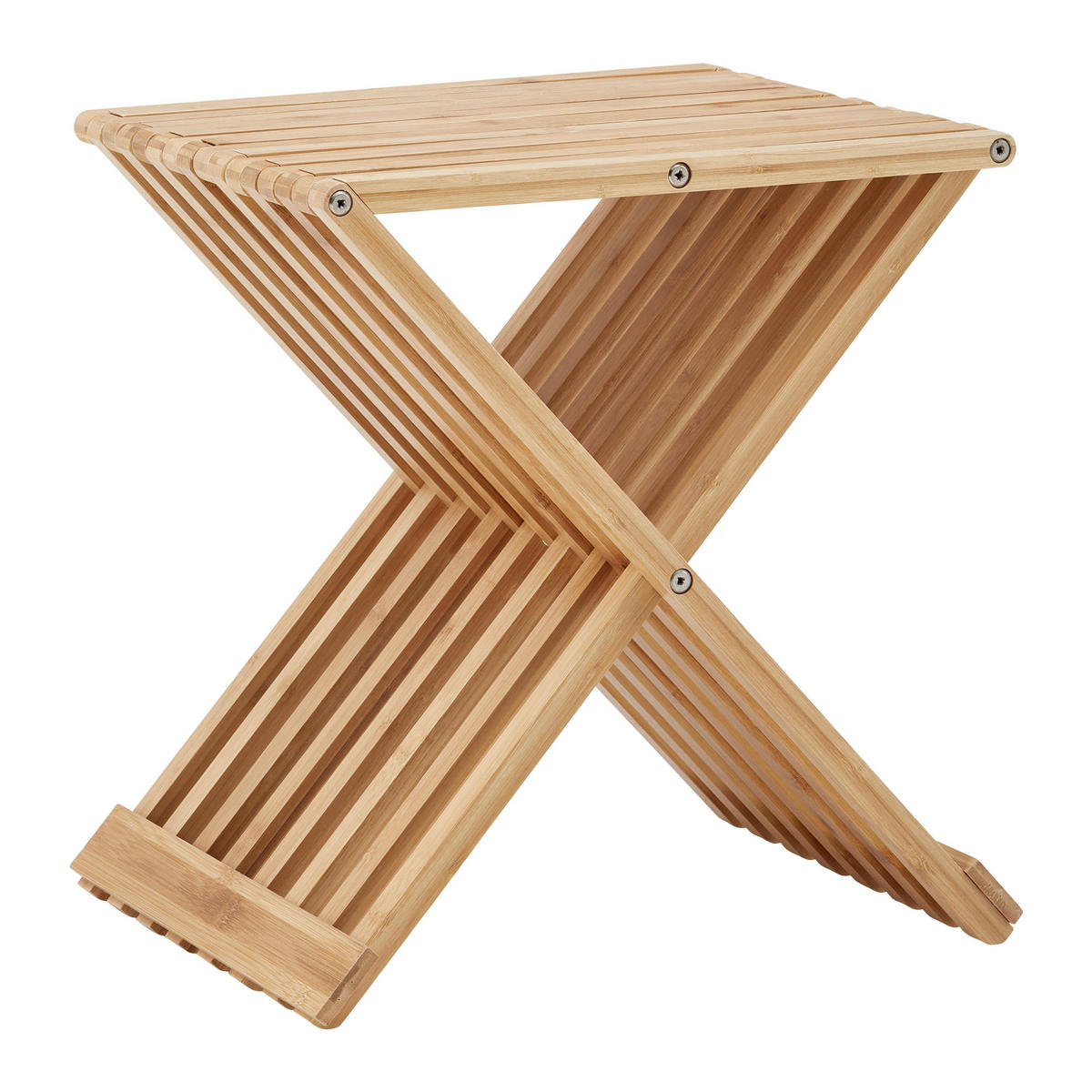 HOCKER Bonny Naturfarben Bambus - Naturfarben, Naturmaterialien (40/45/32cm) - Bessagi Home