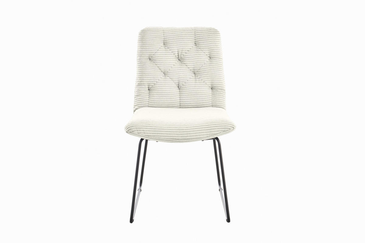 ESSZIMMERSTUHL NEW CHARME Weiß Cord - Weiß, Textil (52/87/66cm) - KAWOLA