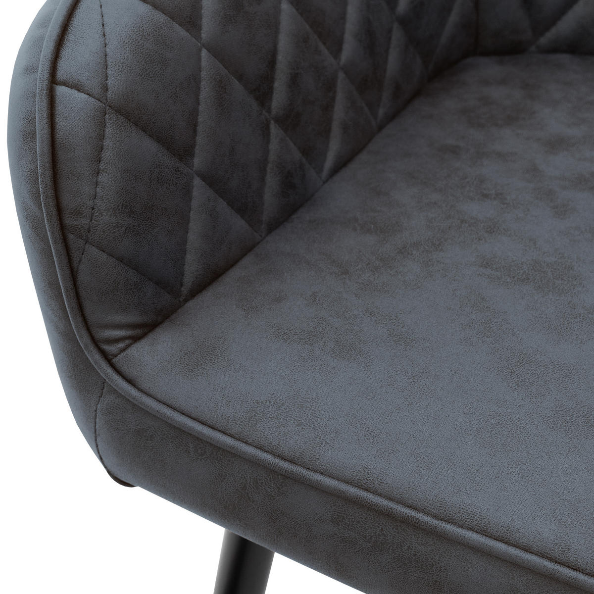 ESSZIMMERSTUHL Samt Anthrazit 2er Set - Anthrazit, Metall (63/80/60cm) - ML-DESIGN