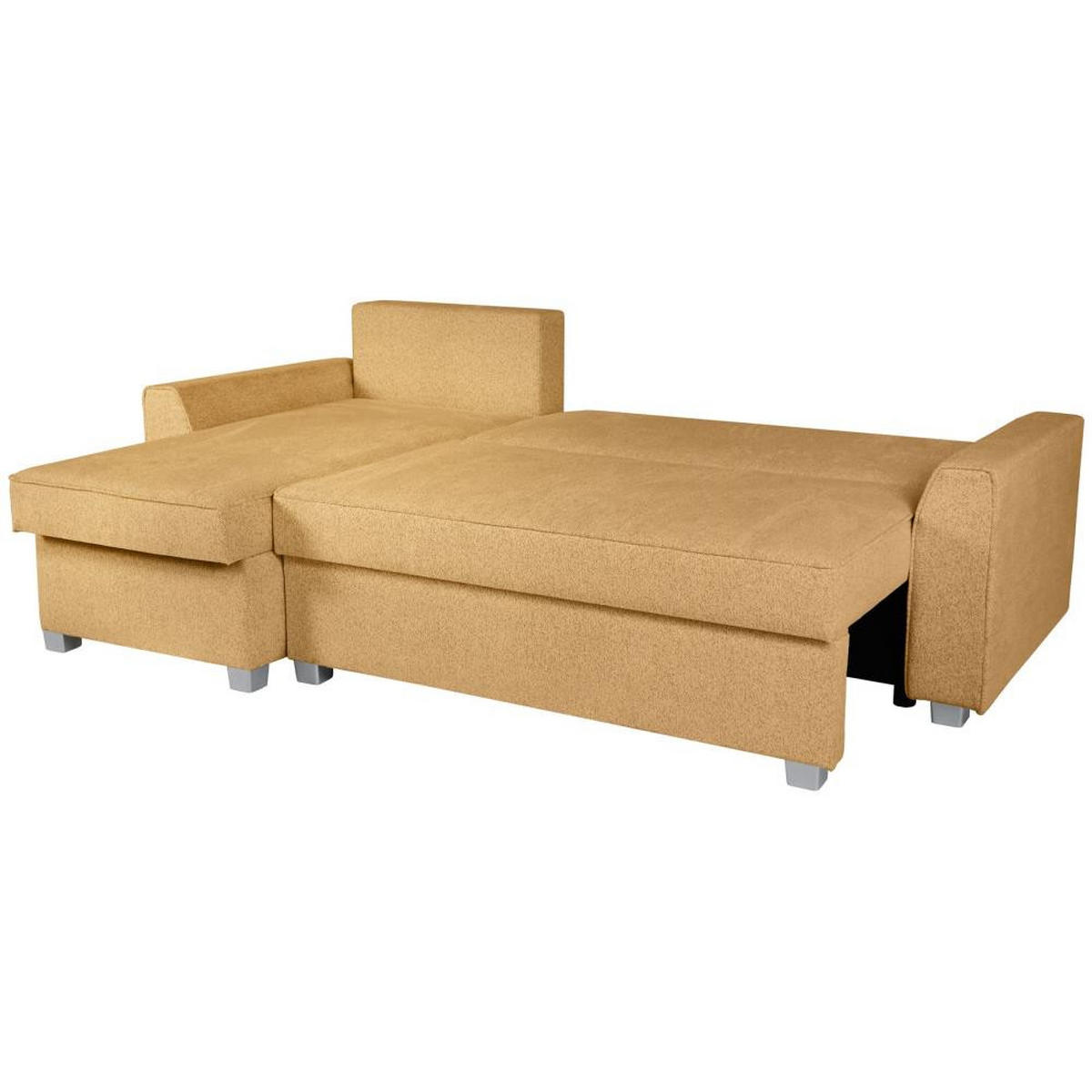 ECKSCHLAFSOFA Teramo gelb - Gelb/Schwarz, Kunststoff/Textil (235/150cm) - Beautysofa